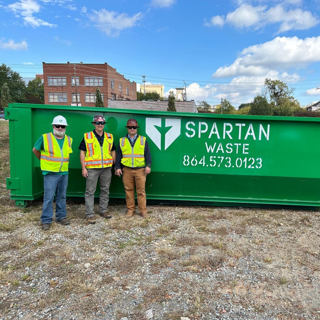 Spartan Waste helps with demolition at new baseball stadium build in Spartanburg, SC.
