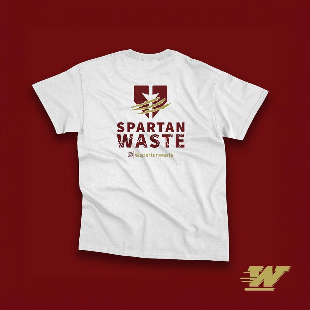 New Spartan Waste shirts in collaboration with Woodruff High School.